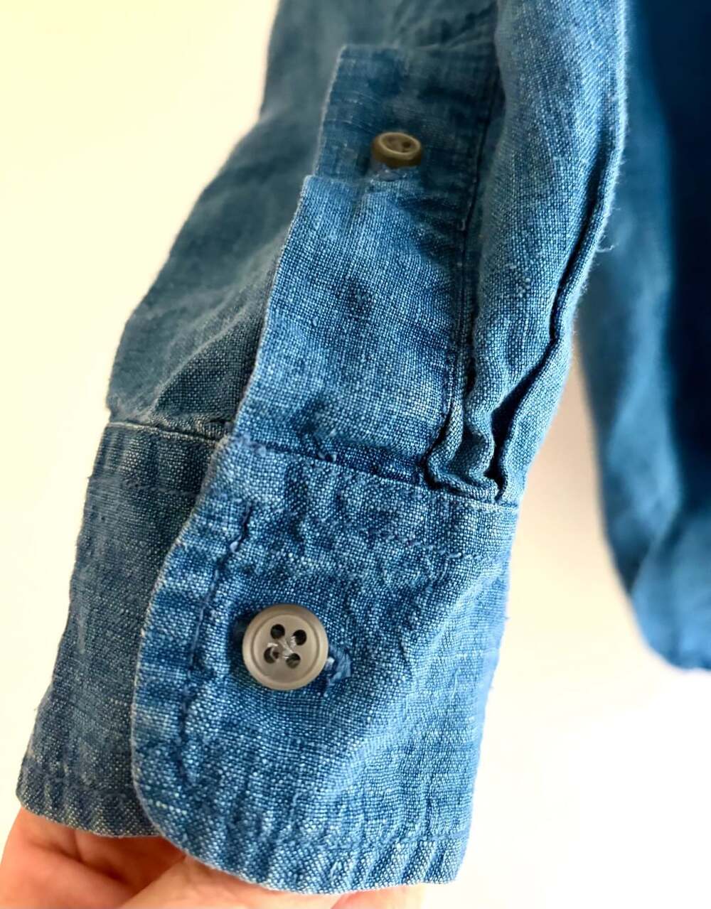 Vintage 90s Y2K Lauren Ralph Lauren Women's Blue 100% Linen Long Sleeve Button-U - Picture 3 of 7